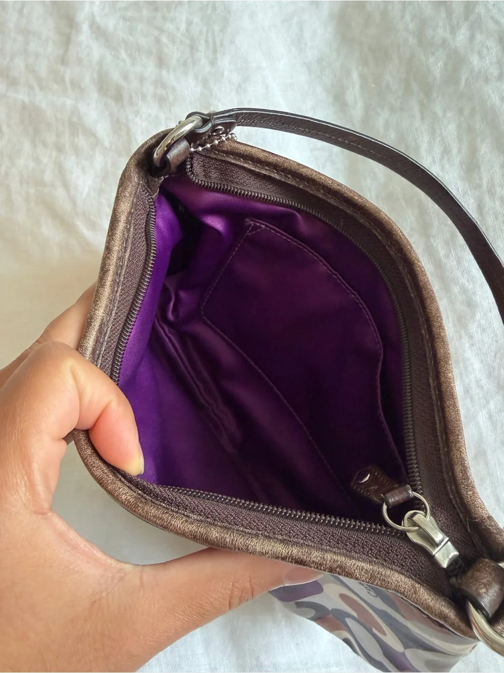 Vintage Y2K Coach Mini Purse Brown & Purple